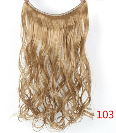 24" Invisible Wire No Clips In Hair Extensions Secret Fish Line Hairpieces Synthetic Straight Wavy Hair Extensions