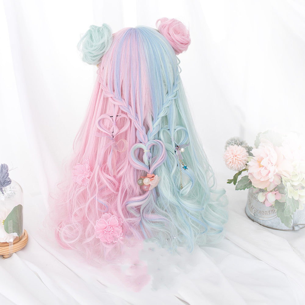 Harajuku Soft Girl Lolita Macaron Lolita Long Curly Hair