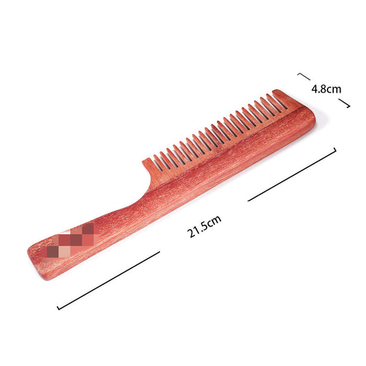 Red sandalwood coarse teeth comb