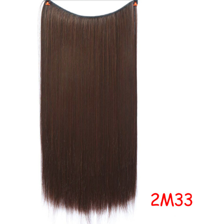 24" Invisible Wire No Clips In Hair Extensions Secret Fish Line Hairpieces Synthetic Straight Wavy Hair Extensions