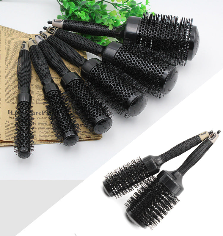 Ceramic Roller Comb Black Aluminum Tube Comb Shape Shirt Hair Air Comb