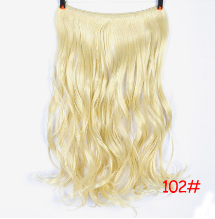 24" Invisible Wire No Clips In Hair Extensions Secret Fish Line Hairpieces Synthetic Straight Wavy Hair Extensions