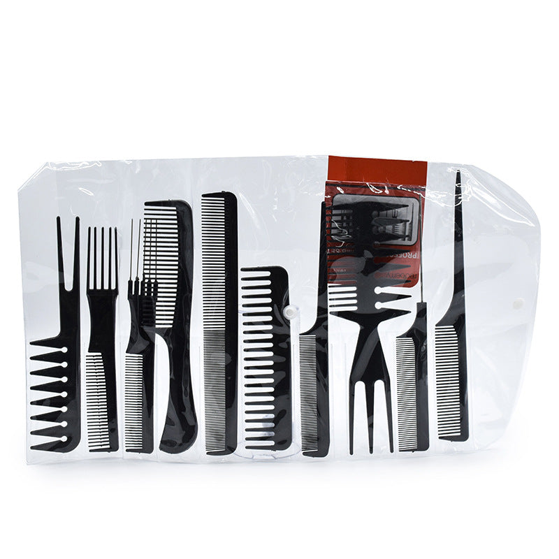 Hair Salon Hairdresser With A Set Of Ten Combs