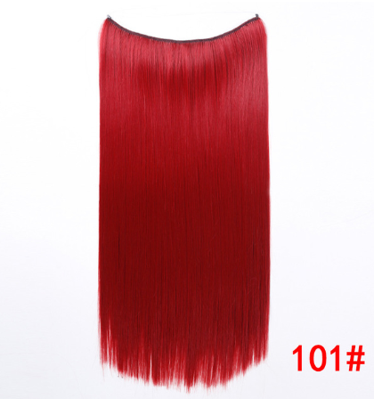 24" Invisible Wire No Clips In Hair Extensions Secret Fish Line Hairpieces Synthetic Straight Wavy Hair Extensions