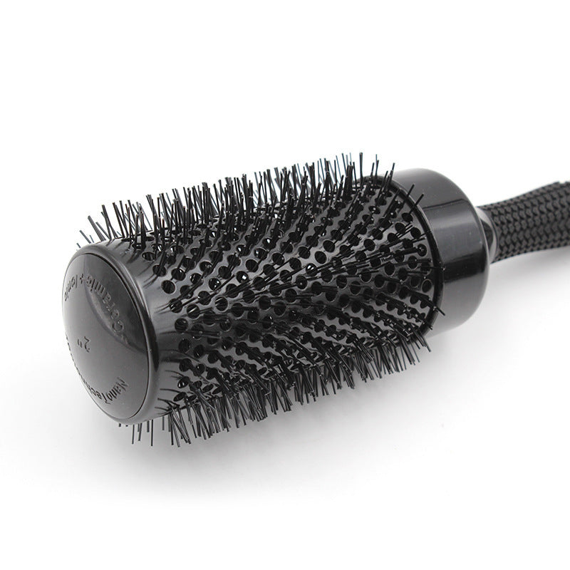 Ceramic Roller Comb Black Aluminum Tube Comb Shape Shirt Hair Air Comb