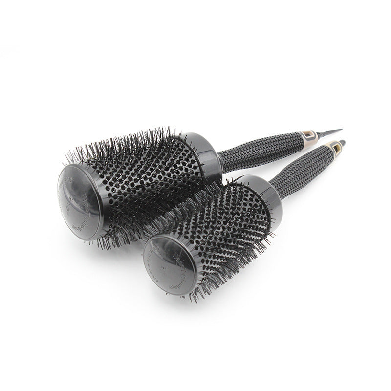 Ceramic Roller Comb Black Aluminum Tube Comb Shape Shirt Hair Air Comb