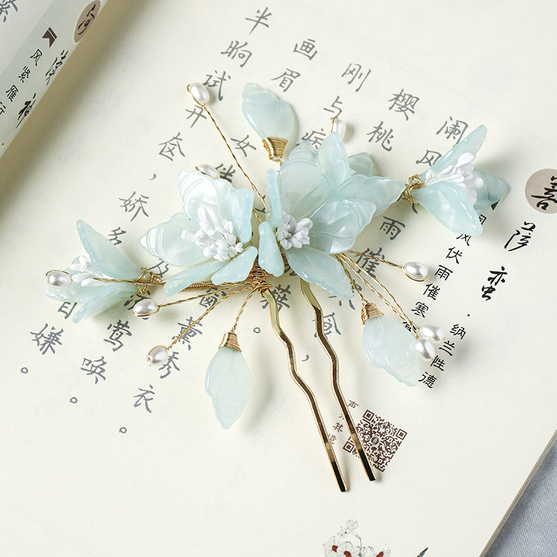 Hanfu Back-pressed Headdress Inserts And Combs Fairy Flower Hairpin