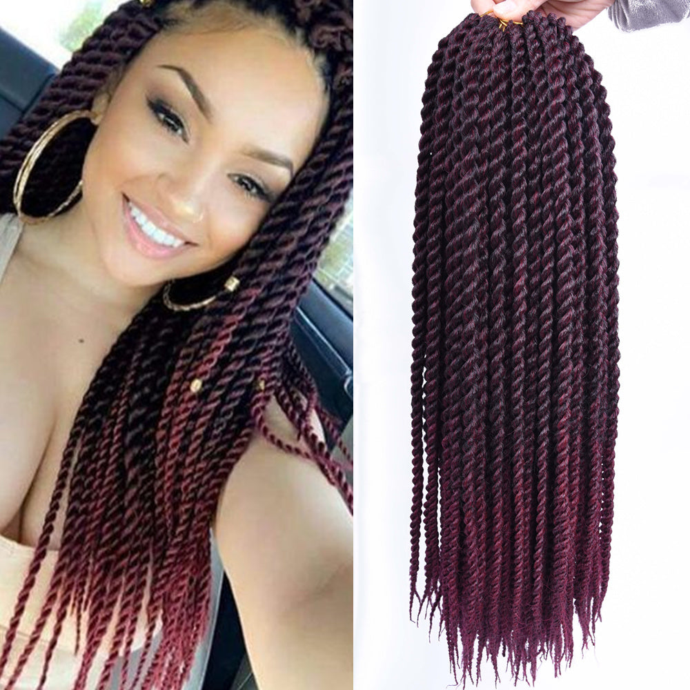 Crochet Braid Hair Synthetic Black Brown Senegalese Twist Crochet Twist Braids For Women